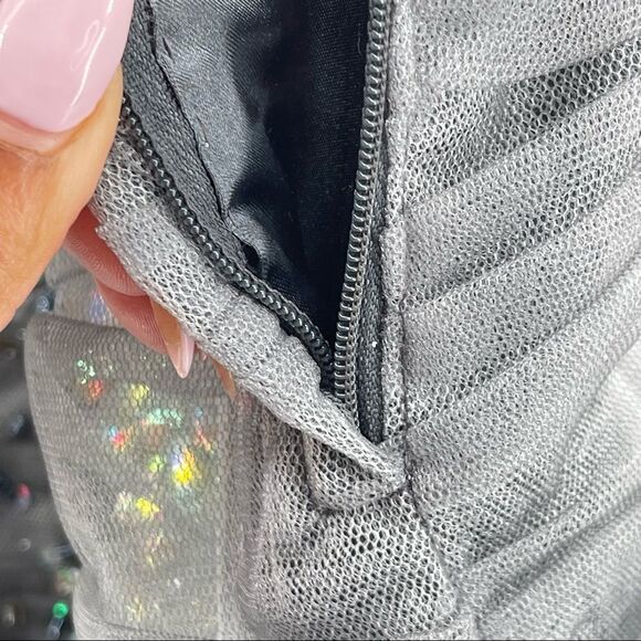 Jovani Pewter Beaded Strapless Prom Gala Pageant Mermaid Evening Gown Size 0 - Picture 14 of 17